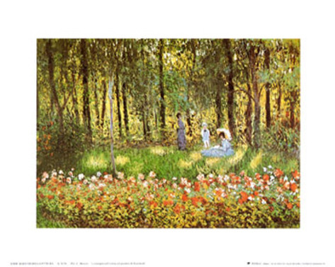 Artists Family in the Garden at Argenteuil - Claude Monet Paintings